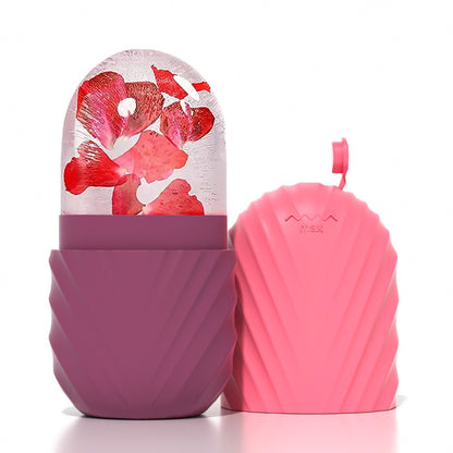 Ice cube mold for reducing swelling and massaging