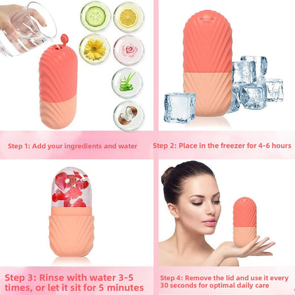 Ice cube mold for reducing swelling and massaging