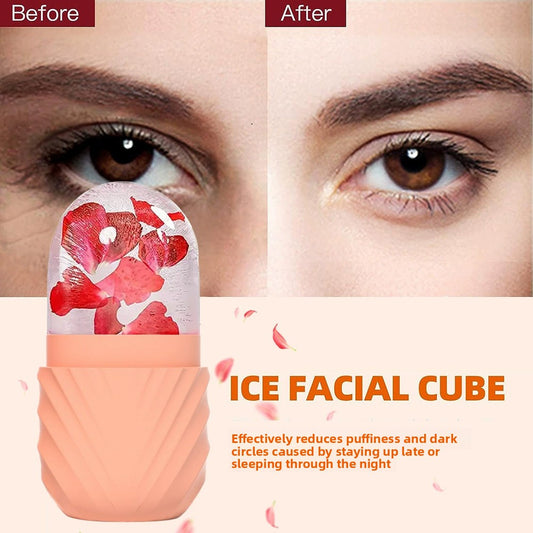 Ice cube mold for reducing swelling and massaging