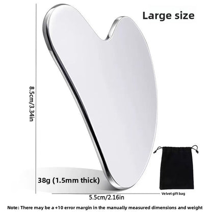 Stainless steel facial gua sha beauty tool