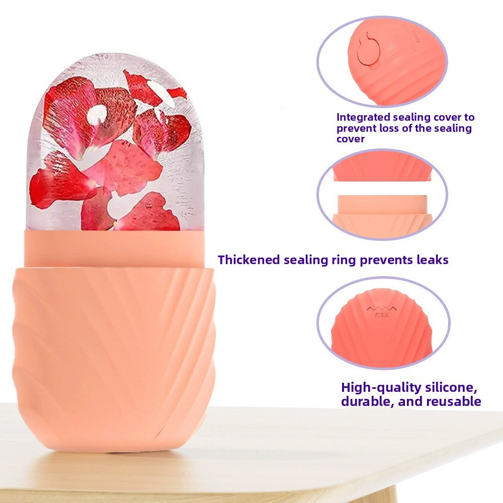 Ice cube mold for reducing swelling and massaging