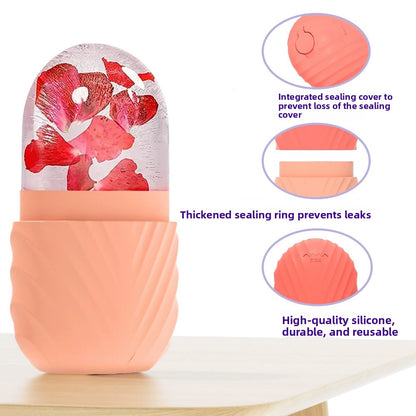 Ice cube mold for reducing swelling and massaging
