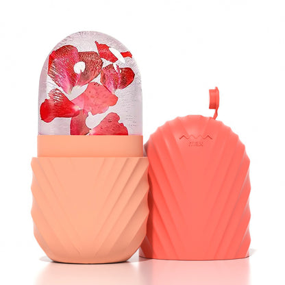 Ice cube mold for reducing swelling and massaging
