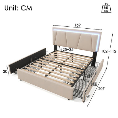 Wooden Storage Bed Bed Frame  Size  160cmx200cm