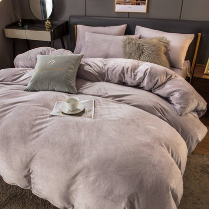 Double Bed Surface Plus Flange Flannel Product Three Thick Bed Sets