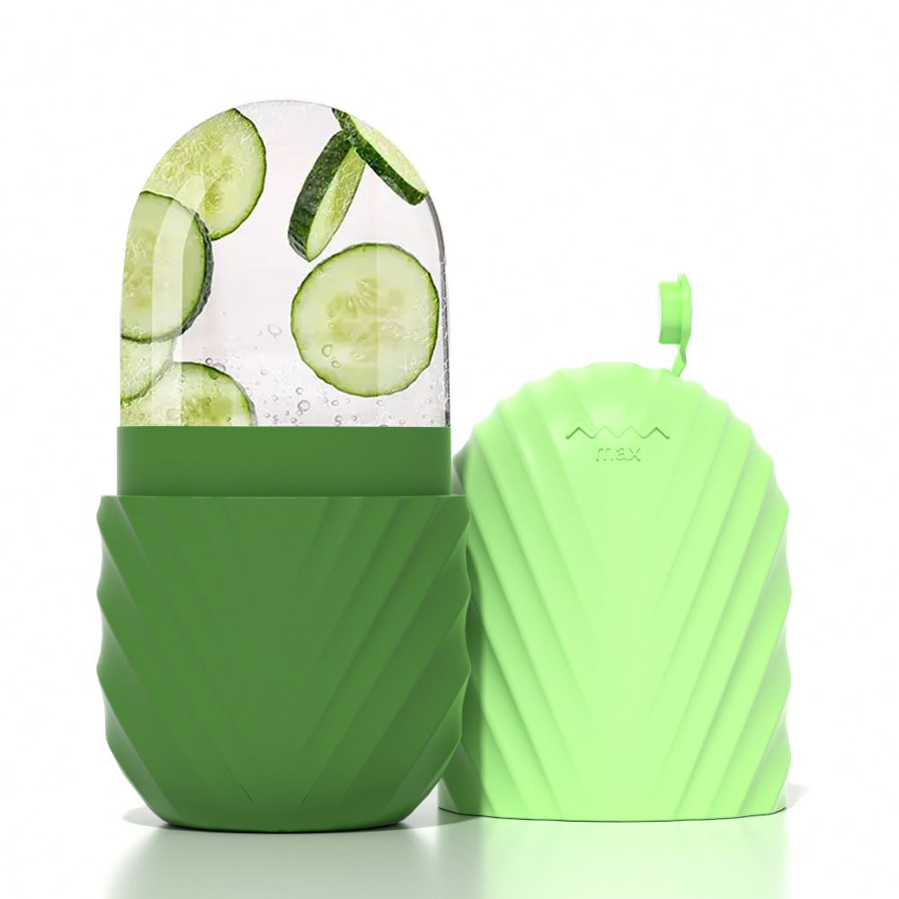 Ice cube mold for reducing swelling and massaging