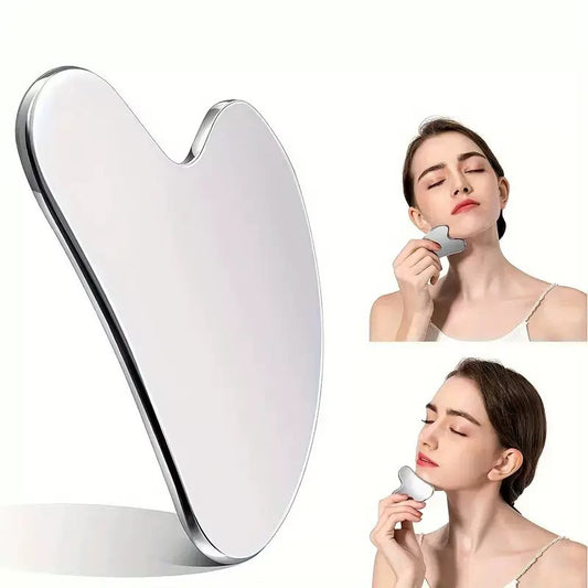 Stainless steel facial gua sha beauty tool