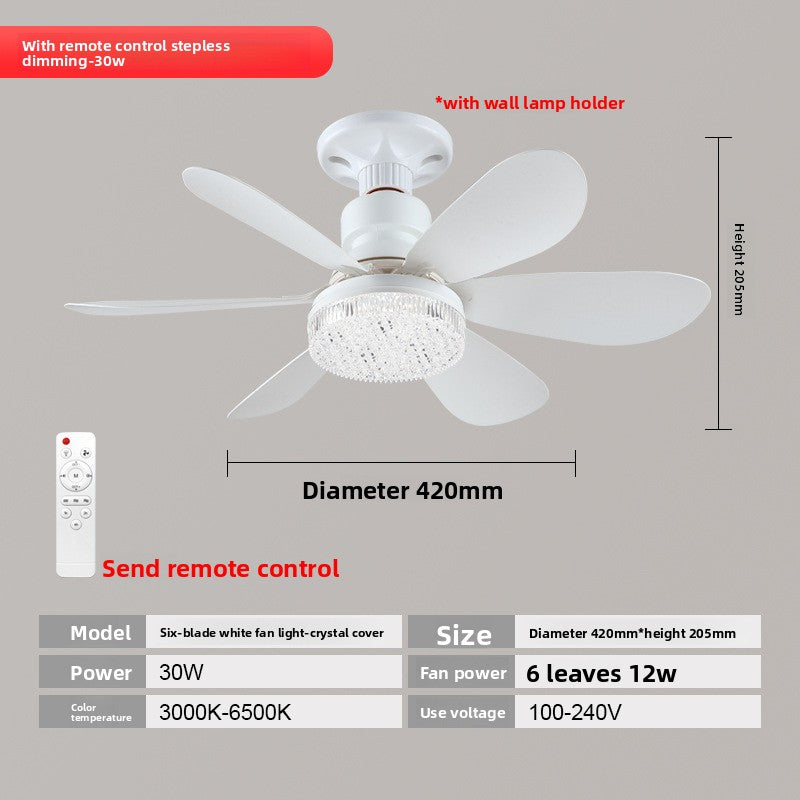 Modern Remote Control Ceiling Fan Light with Stepless Dimming