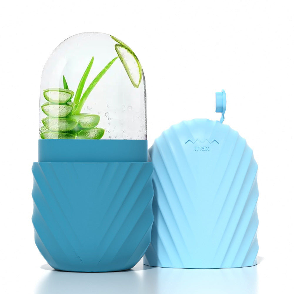 Ice cube mold for reducing swelling and massaging